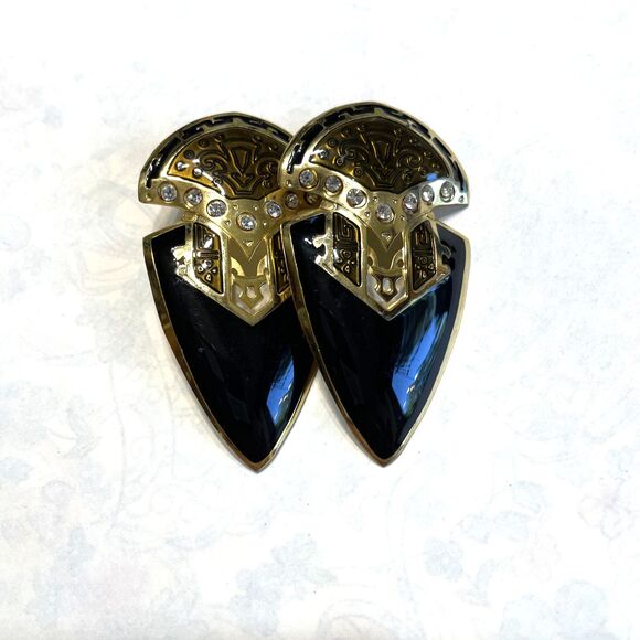 Vintage Designer Signed Berebi Earrings Bold Large Statement Chunky 80s - Picture 10 of 10